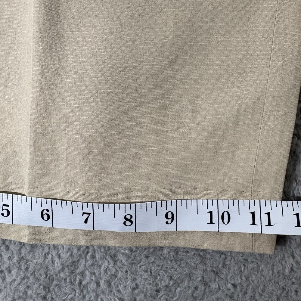 Lauren Ralph Lauren Andover Sz 10 Silk Linen Blend Lined Wide Leg Pants Beige - Picture 12 of 14